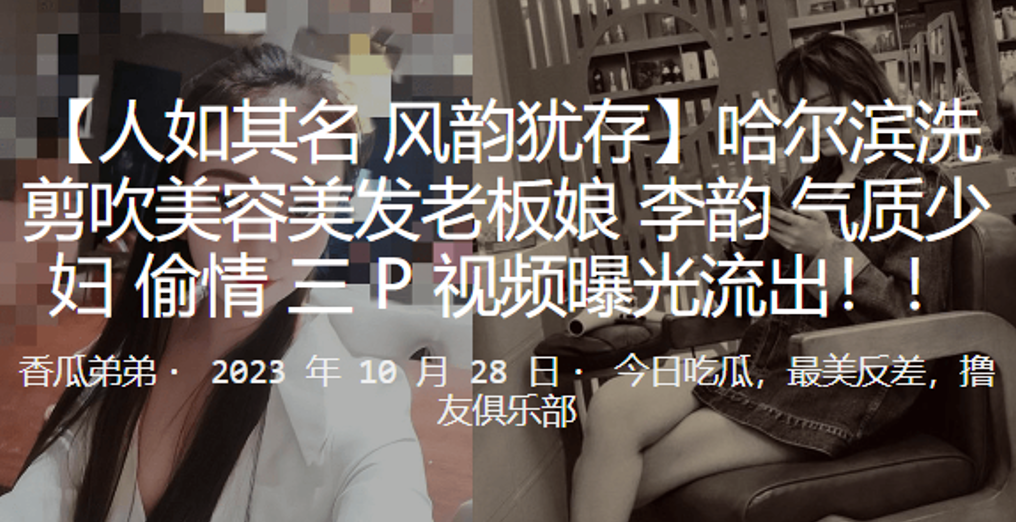ZNB-069 哈尔滨洗剪吹美容美发老板娘李韵气质少妇偷情3P视频曝光流出